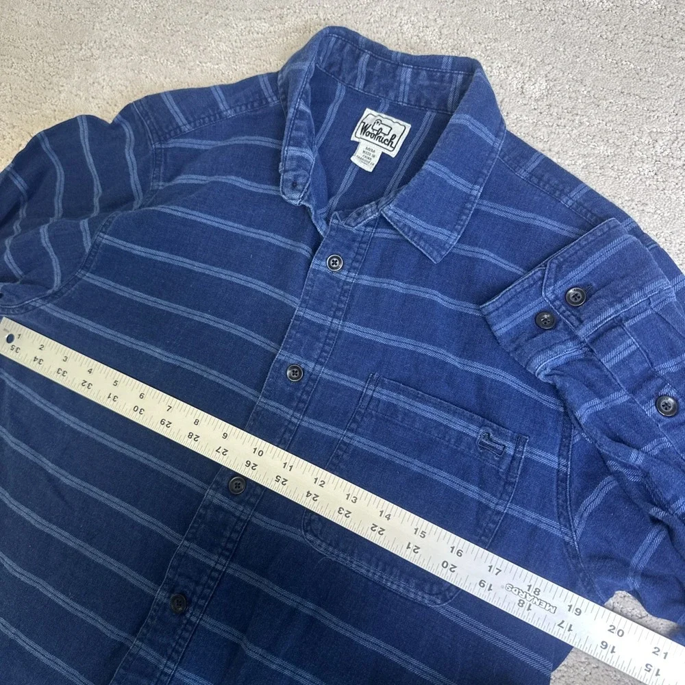 Men's Vintage Woolrich Medium Long‎ Sleeve Linen Blend Button Shirt